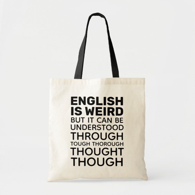Bolsa Tote Inglês é Estranha Gramática Engraçada (Frente)