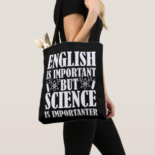 Bolsa Tote Inglês Importante Mas Engraçado Ciência Dizendo Pr