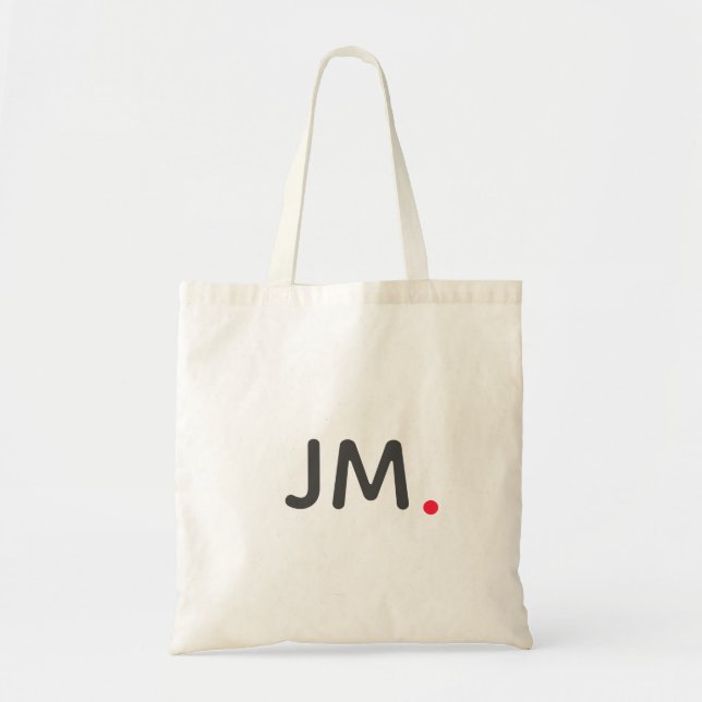 Bolsa Tote Iniciais em Negrito Moderno | Vermelhos Monogramas (Frente)