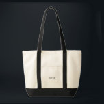Bolsa Tote Iniciais feitas sob encomenda elegantes simples do<br><div class="desc">Mostrado em preto e branco mas em você pode personalizá-lo de várias maneiras. Apenas adicione suas iniciais do monograma ou suprima-as para sair claramente. Ou cores do saco da mudança, ou cores de texto, ou estilo do texto. Este saco tem um bolso e uns punhos longos do preto. Ou escolha...</div>