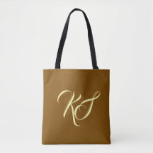 Iniciais personalizadas marrons elegantes monogram
