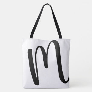 Bolsa Tote inicial com nome branco simples e agradável