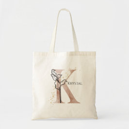 Bolsa Tote Inicial de Monograma Moderno Letra K Boho Personal