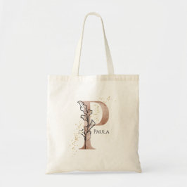 Bolsa Tote Inicial de Monograma Moderno Letra P Boho Personal