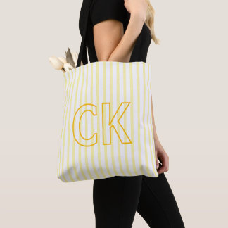 Bolsa Tote Inicial Personalizada Listrada Dama de Honra Verão