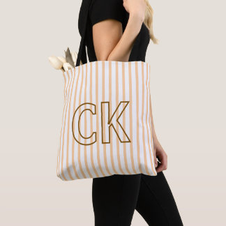 Bolsa Tote Inicial Personalizada Listrada Dama de Honra Verão