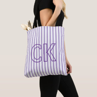 Bolsa Tote Inicial Personalizada Listrada Dama de Honra Viage