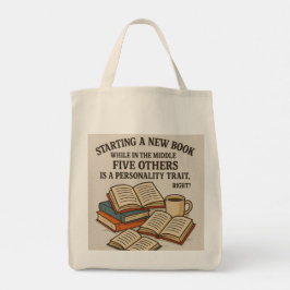Bolsa Tote Iniciar um Novo Livro no Meio de Outros Cinco