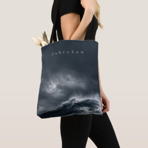 Bolsa Tote Inquebrável - Estética de Oceano Tempestuoso Citaç