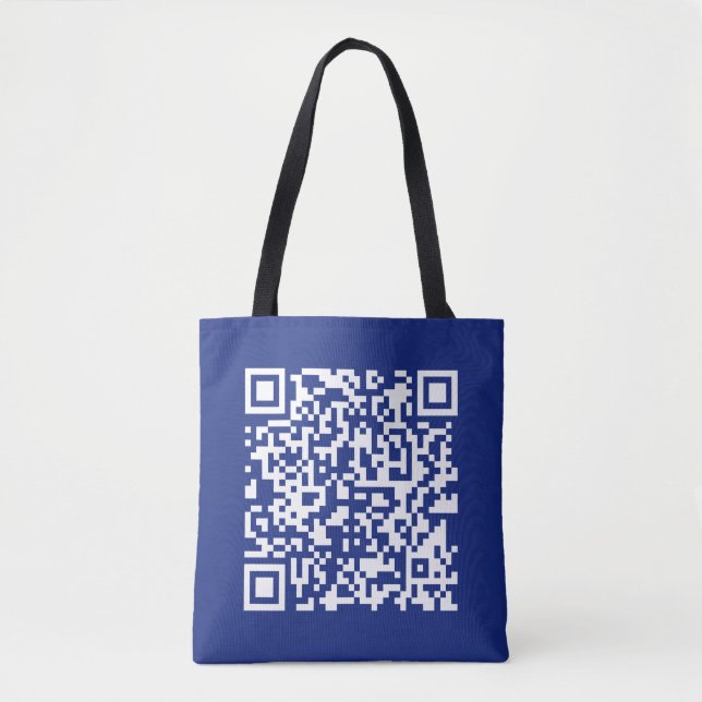 Bolsa Tote Inserir URL Gerado Instantaneamente Código QR | Az (Frente)