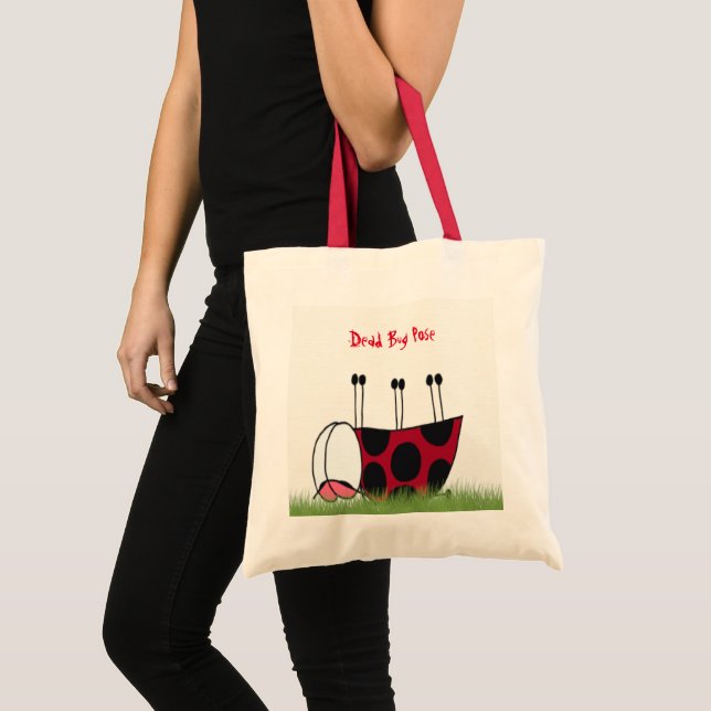 Bolsa Tote Inseto de Ladybug engraçado Yoga Pose (Frente (produto))