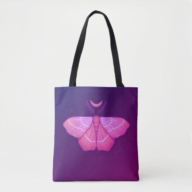 Bolsa Tote Inseto Mágico Roxo da Borboleta da Bruxa (Frente)