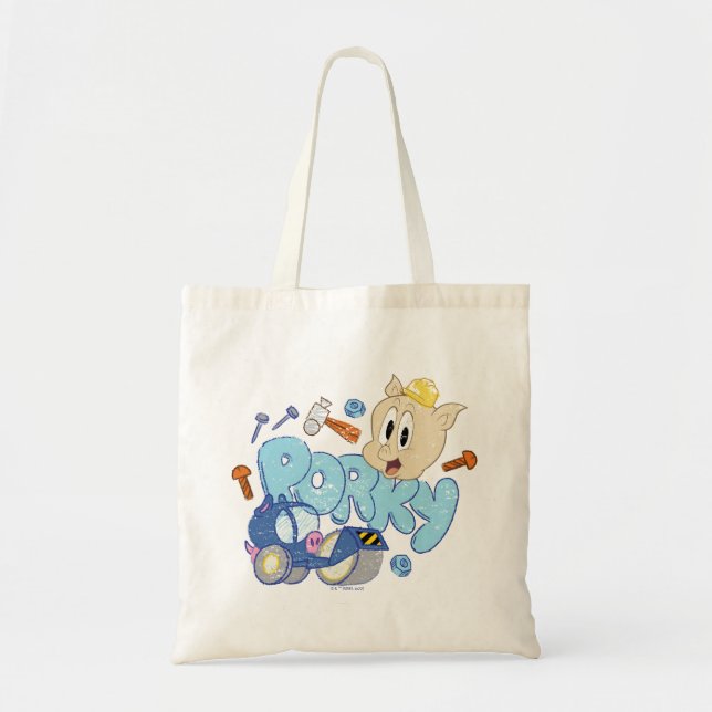 Bolsa Tote INSETOS BUNNY BUILDERS™| Arte de Desenho Porky (Frente)
