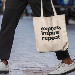 Bolsa Tote Inspiração Express Repete Inspiração Motivacional