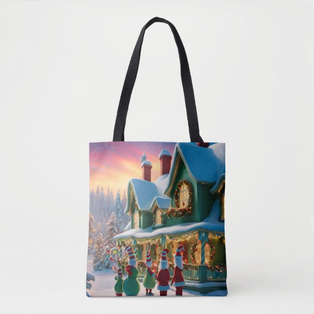 Bolsa Tote Inspirado no Natal Whoville (Frente)