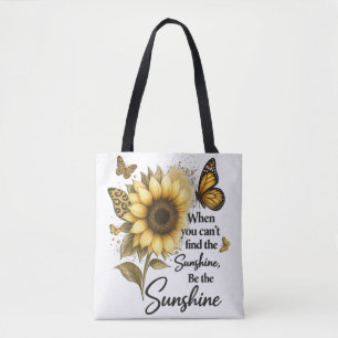 Bolsa Tote inspirador Seja O Brilho/Flor de Girassol