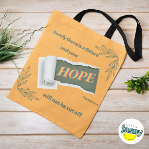 Bolsa Tote Inspirational Hope Christian Proverbs 23:18