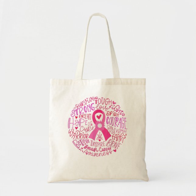 Bolsa Tote Inspire a consciência do Cancer da mama (Frente)