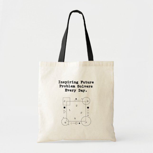 Bolsa Tote Inspiring Future Solvers | Daily Math Mentor (Frente)
