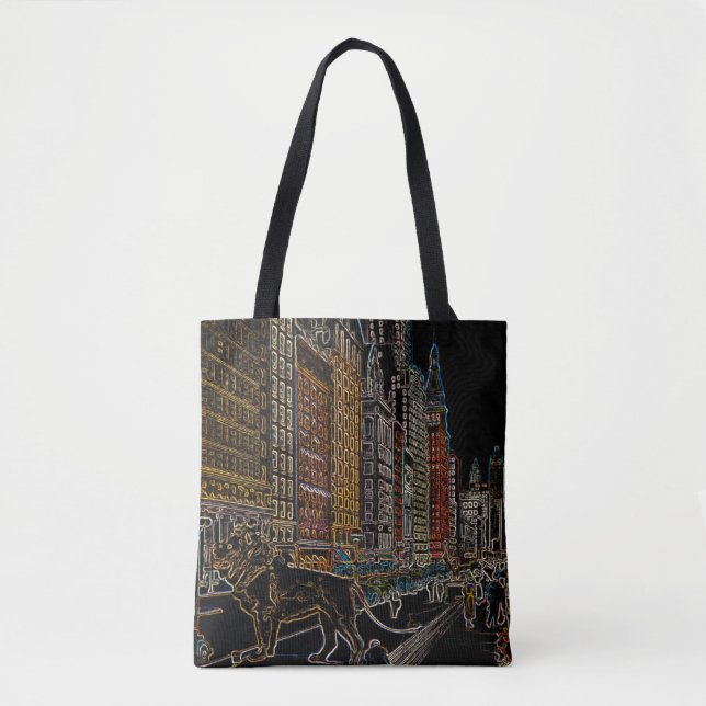 BOLSA TOTE INSTITUTO DE ARTE CHICAGO LIONS MICHIGAN AVE NEON  (Frente)