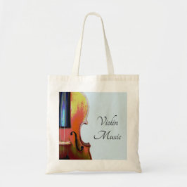 Bolsa Tote Instrumento Musical Violin Elegant Blue