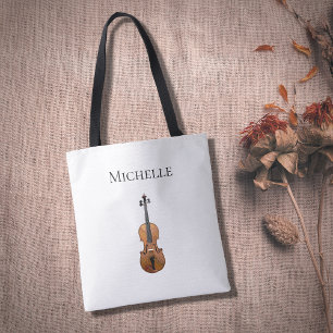 Bolsa Tote Instrumento Musical Violin Simple Classic