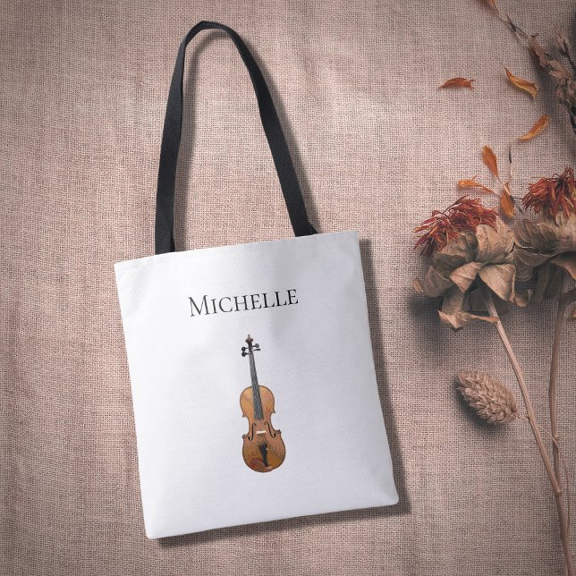 Bolsa Tote Instrumento Musical Violin Simple Classic (Criador carregado)