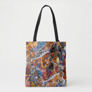 Bolsa Tote Instrumentos Musicais, Piano, Violão, Saxofone