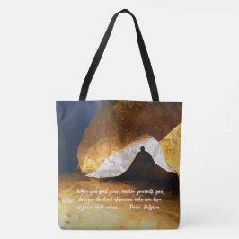 Bolsa Tote Instrutor de Meditação de Yoga Dourada Preta Reiki