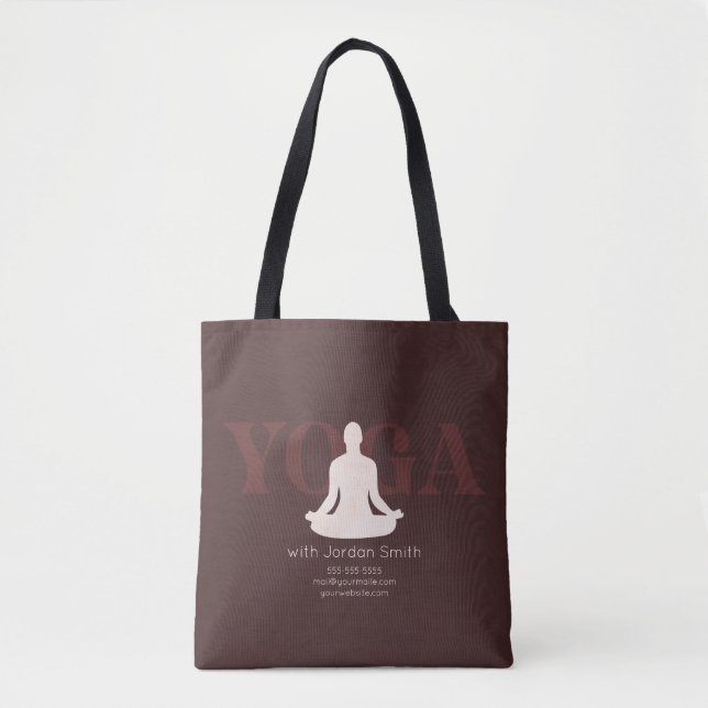 Bolsa Tote Instrutor de Yoga Boho Elegante Promocional (Frente)