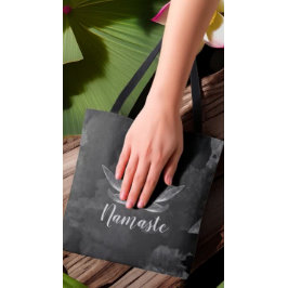 Bolsa Tote Instrutor YOGA Meditation Reiki Black White Lotus