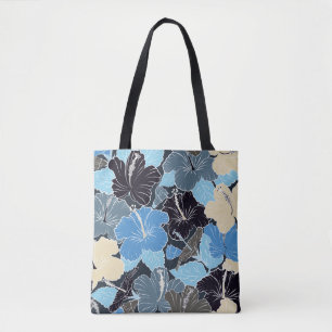 Bolsa Tote Interseção do fluxo de hibisco estilizado elegan