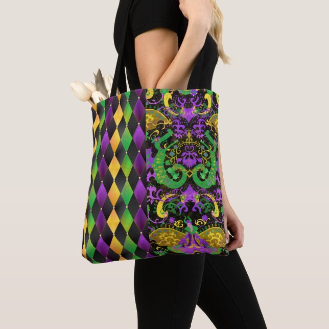 Bolsa Tote Intrate Mardi Gras Colors Dragon, Diamond (Close Up)