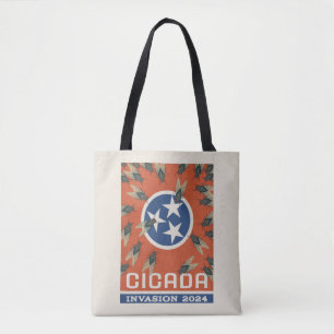 Bolsa Tote Invasão do Tennessee Flag Cicada