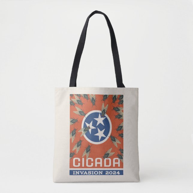 Bolsa Tote Invasão do Tennessee Flag Cicada (Frente)