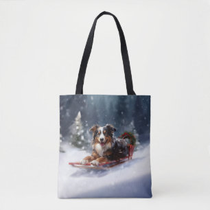 Bolsa Tote Inverno de neve de Natal em Shepherd australiano