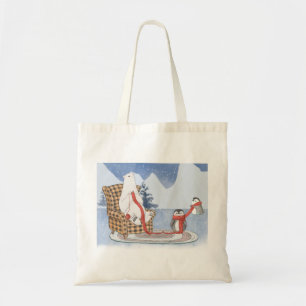 Bolsa Tote Inverno Deseja Urso Polar Knits Scarf Penguin