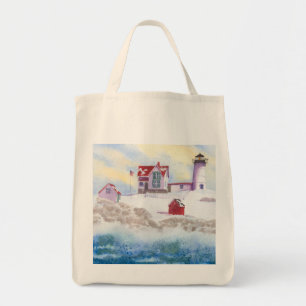 Bolsa Tote inverno em Nubble LIghthouse no Maine