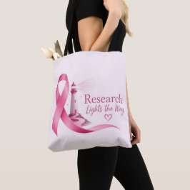 Bolsa Tote Investigação da Fita Rosa de Conscientização do Câ