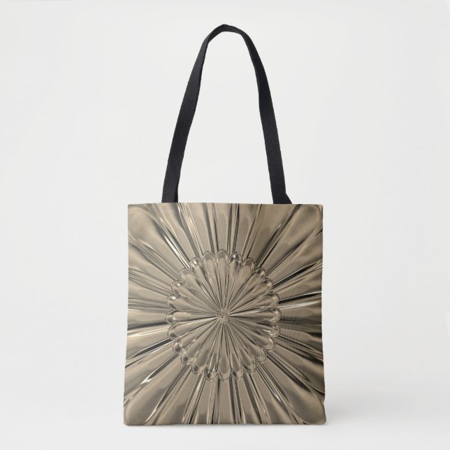 Bolsa Tote Invólucro do ventilador de ouro da Art deco (Frente)