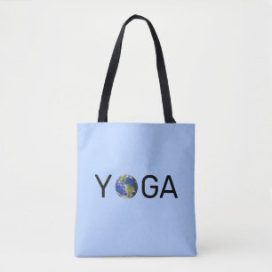 Bolsa Tote Ioga moderno e moderno terra em azul claro