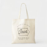 Bolsa Tote Iowa Wedding Welcome Tote Bag<br><div class="desc">This Iowa tote is perfect for welcoming out of town guests to your wedding! Pack it with local goodies for an extra fun welcome package.</div>