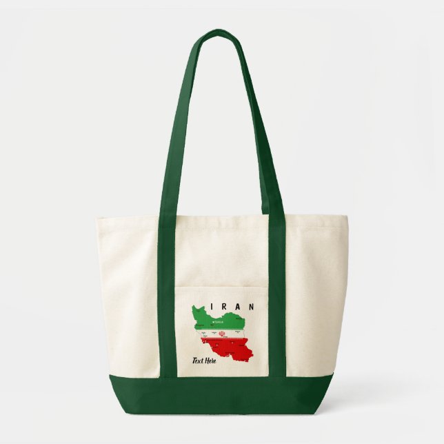 Bolsa Tote Iran Map with Flag and Emblem (Frente)