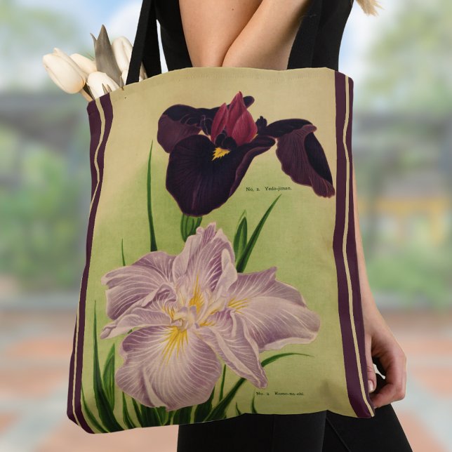 Bolsa Tote Íris Aquática Arte de Catálogo Botânico Japonês Vi (Criador carregado)