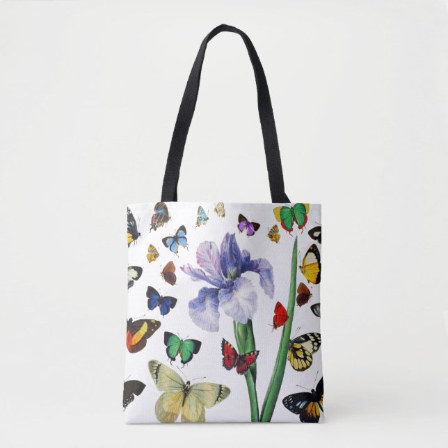 Bolsa Tote IRIS ENTRE MANTEIRAS COLORIDAS FLORO Branco (Frente)