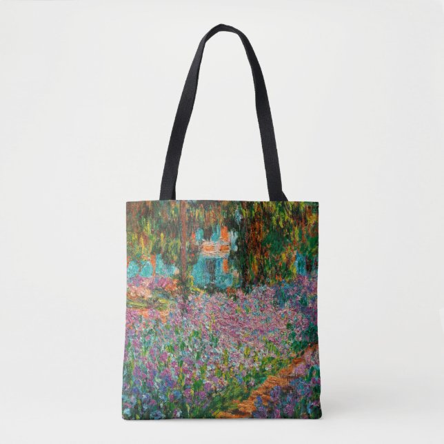 Bolsa Tote Íris Jardim Monet Giverny flores (Frente)