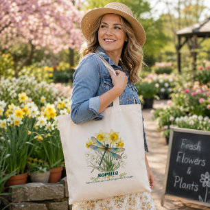 Bolsa Tote Iris Libélula Personalizada Flor do Nascimento de 
