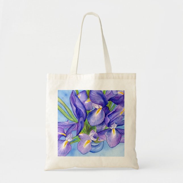 Bolsa Tote Iris Vase Flower Painting Toag (Frente)