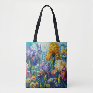 Bolsa Tote Irisa o estilo de pintura do óleo de liberação do