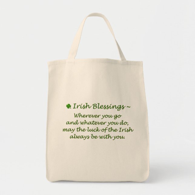 Bolsa Tote Irish Blessings-Grocery Tote Bag (Frente)